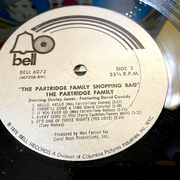 THE PARTRIDGE FAMILY SHOPPING BAG VINTAGE 1972 VINYL GROOVY RECORD BELL RECORDS - Picture 12 of 12